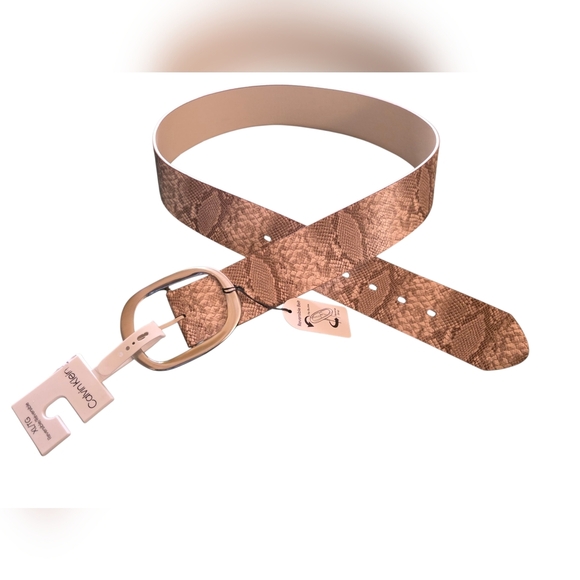 Calvin Klein Reversible Tan Snake Pattern Belt with Silver Buckle X-Large - Picture 4 of 7